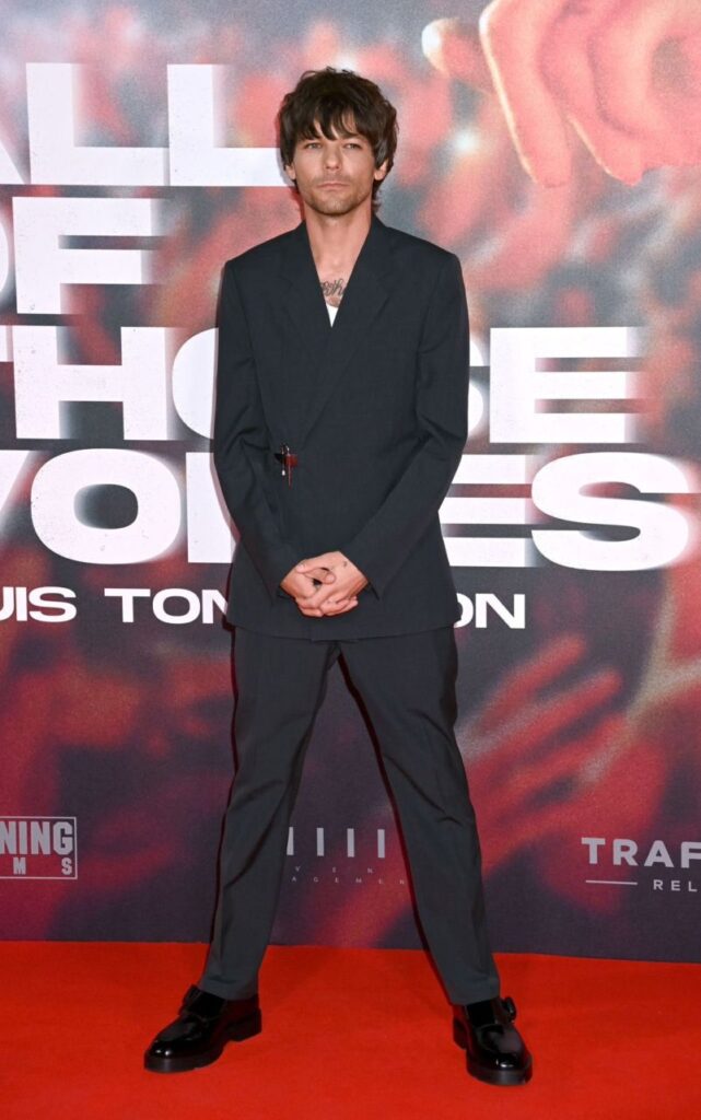Louis Tomlinson on the red carpet at the London premiere of his documentary film, All Of Those Voices, held on March 16, 2023