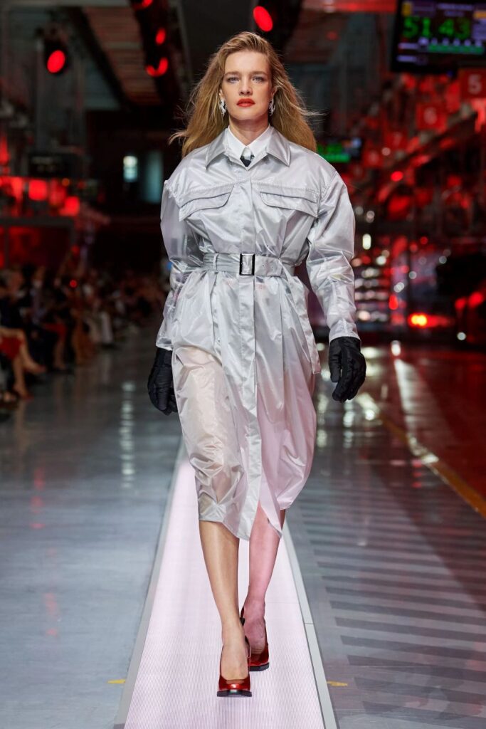 Natalia Vodianova walking the runway during the inaugural Ferrari fashion collection show