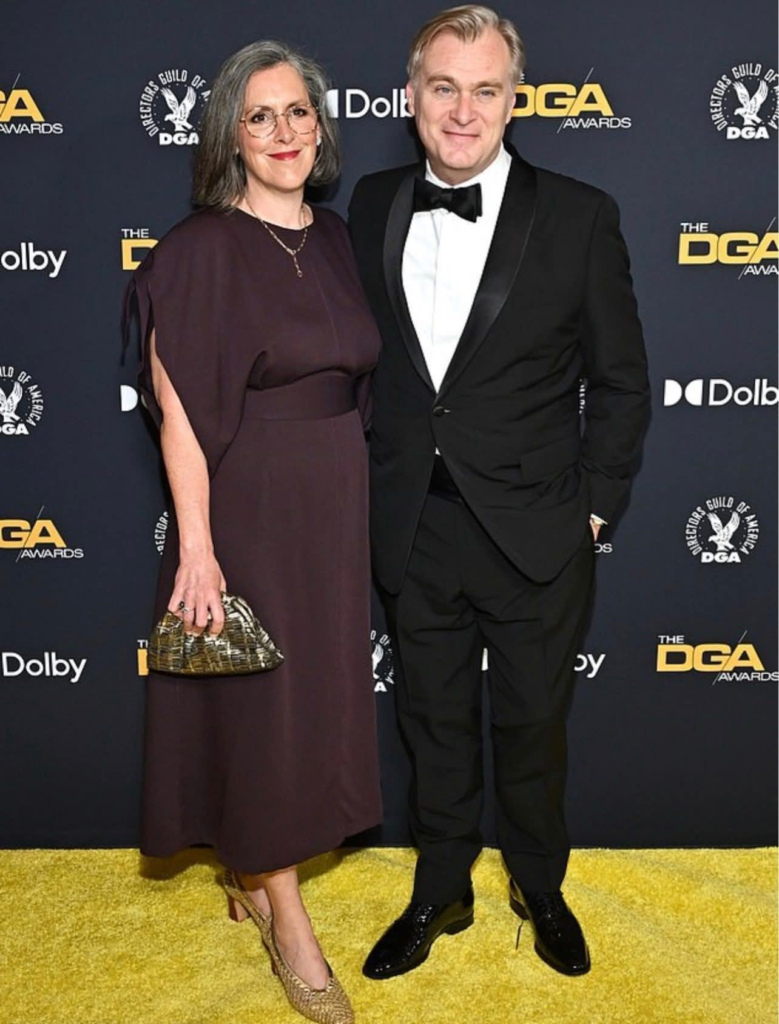 Christopher Nolan and his wife, producer Emma Thomas, attending the 78th Annual Directors Guild of America (DGA) Awards in Beverly Hills, California, on February 7, 2026