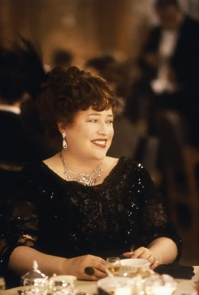 Kathy Bates portraying the historical figure Margaret "Molly" Brown
