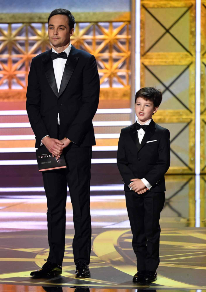 Jim Parsons and Iain Armitage together at the 69th Primetime Emmy Awards in 2017