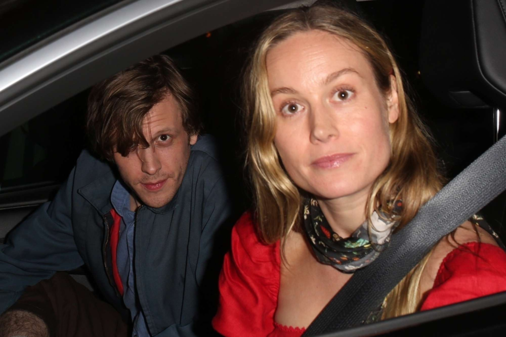 Brie Larson and Benjamin Styer in a car