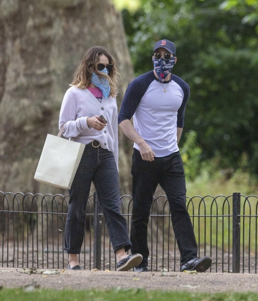 Lily James and Chris Evans