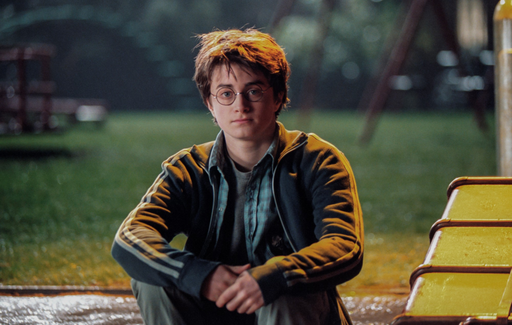 Daniel Radcliffe on the set of Harry Potter and the Prisoner of Azkaban in 2003