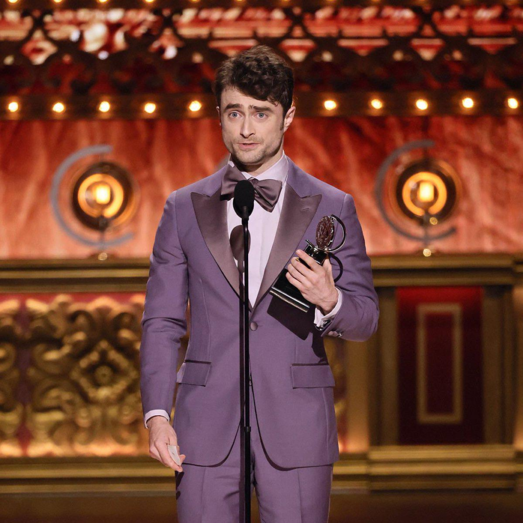 Daniel Radcliffe accepting his first Tony Award for Best Featured Actor in a Musical for his role in "Merrily We Roll Along" at the 77th Tony Awards