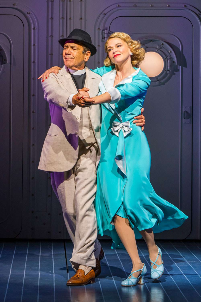Sutton Foster and Robert Lindsay performing in a 2021 London revival of the Cole Porter musical Anything Goes