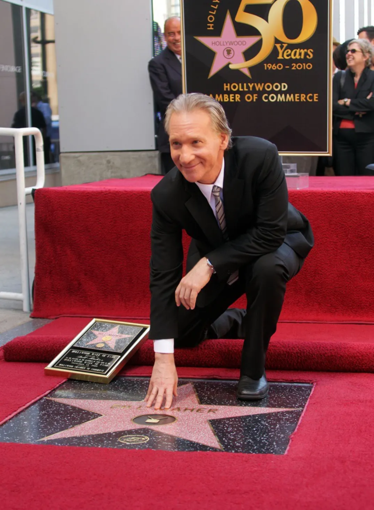 Bill Maher at his Hollywood Walk of Fame star induction ceremony on September 14, 2010
