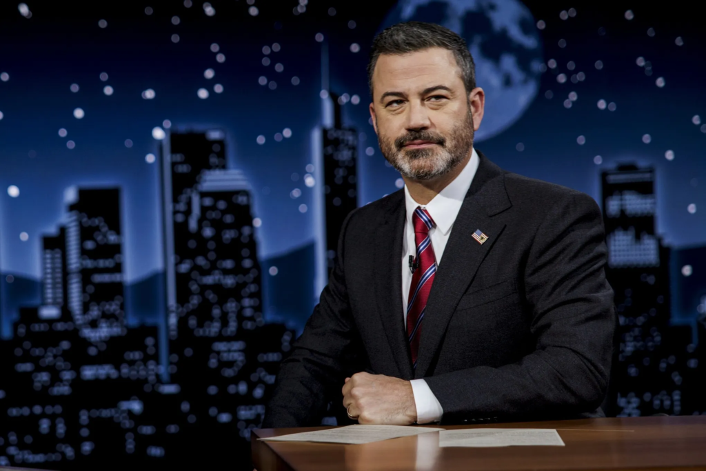 Jimmy Kimmel hosting his talk show "Jimmy Kimmel Live!"