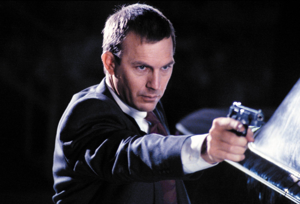 Kevin Costner in a scene from the 1992 romantic thriller The Bodyguard