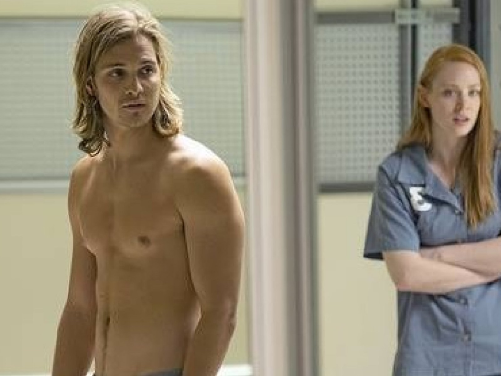 Luke Grimes and Deborah Ann Woll in a scene from the TV series True Blood