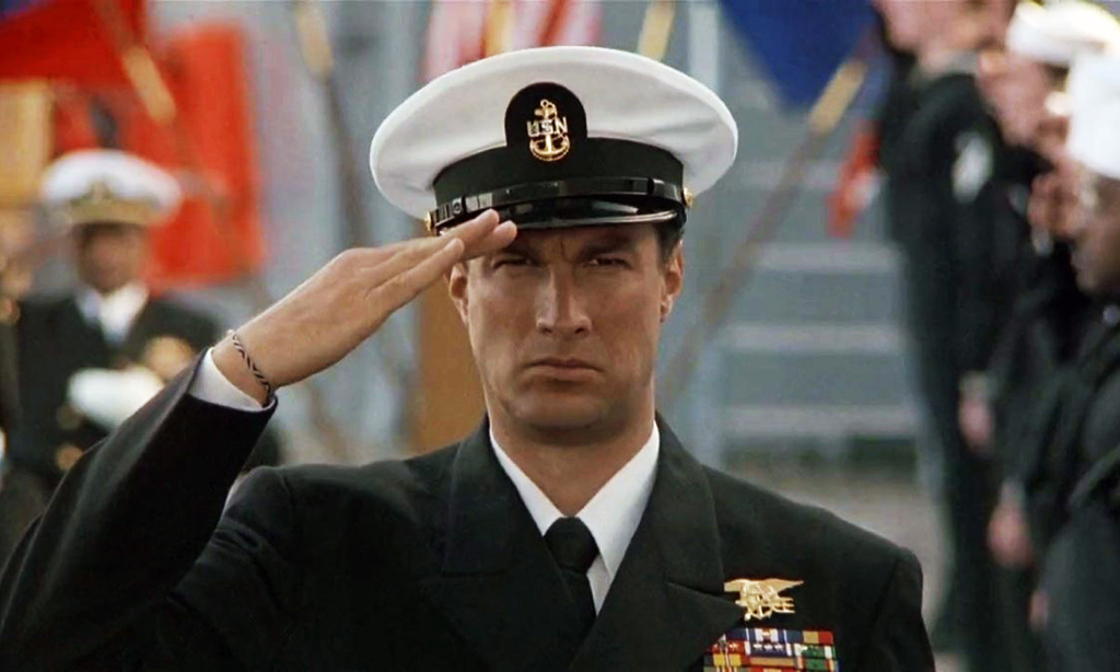 Steven Seagal in the 1992 action thriller Under Siege, playing the character Casey Ryback
