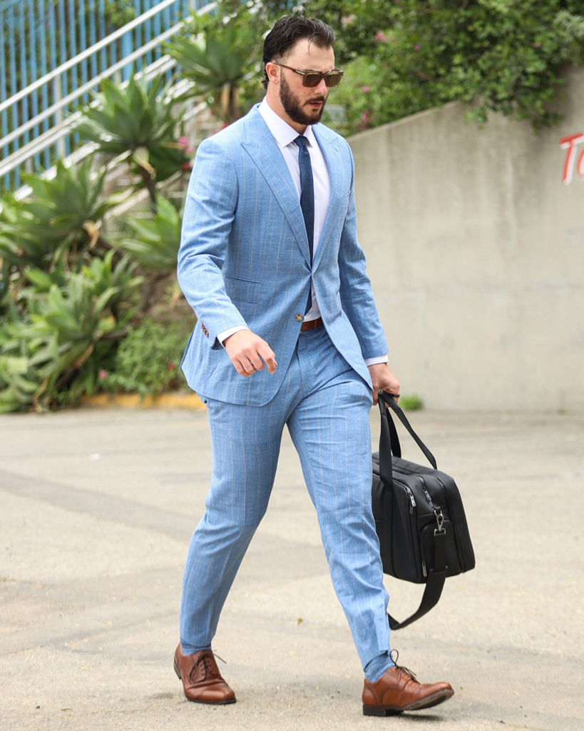 Paul Skenes carrying a bag