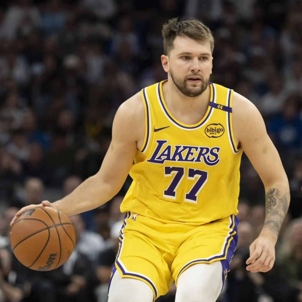 Luka Dončić in action for Los Angeles Lakers