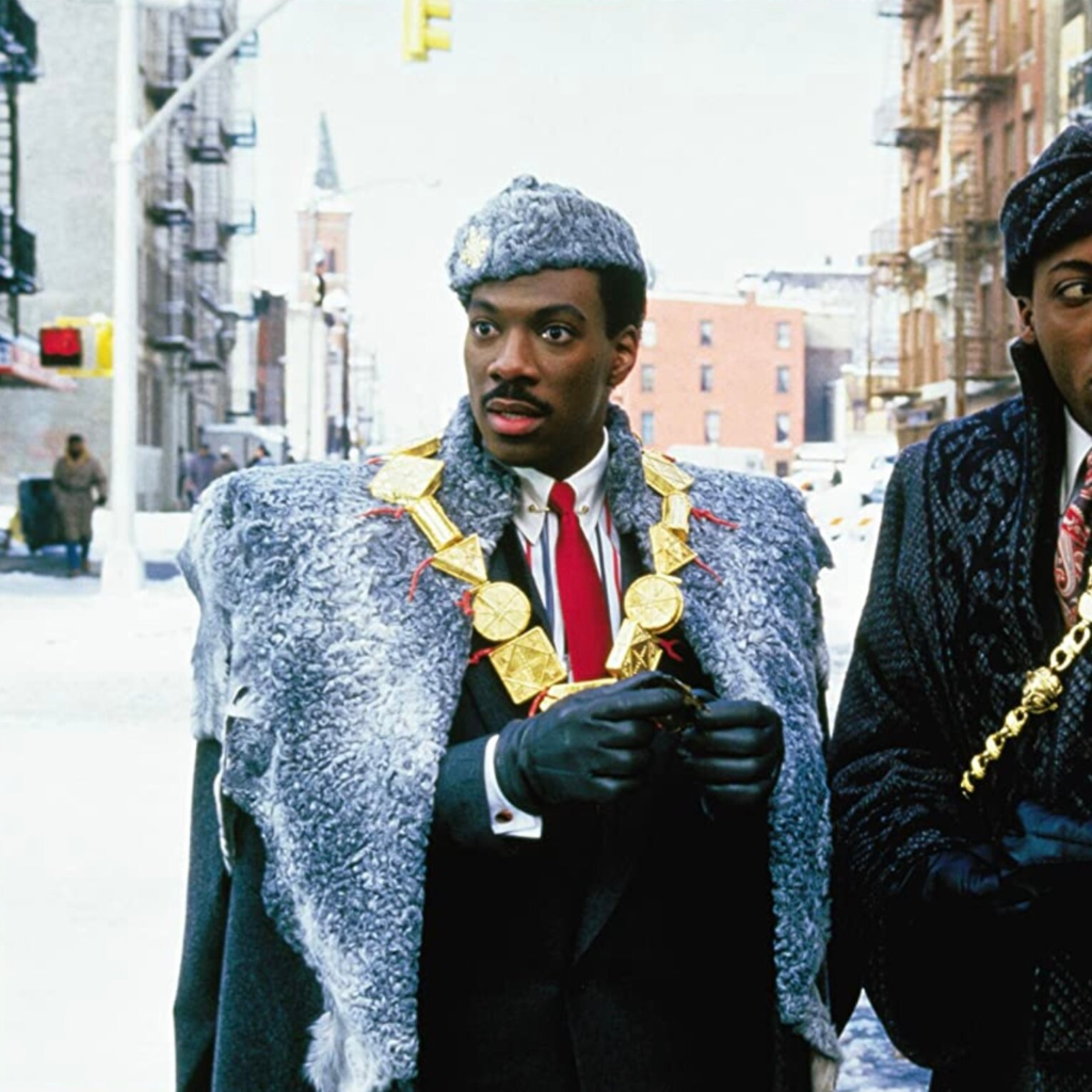 Eddie Murphy as Prince Akeem Joffer in the 1988 comedy film Coming to America