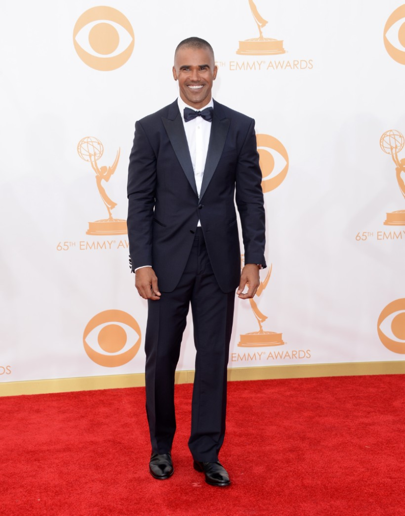 actor Shemar Moore attending the 65th Primetime Emmy Awards in a classic black tuxedo