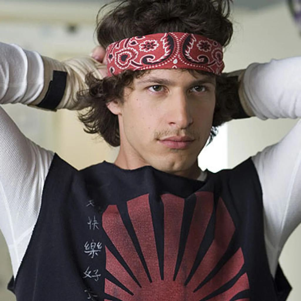 Andy Samberg in his role as Rod Kimble from the 2007 cult comedy film Hot Rod
