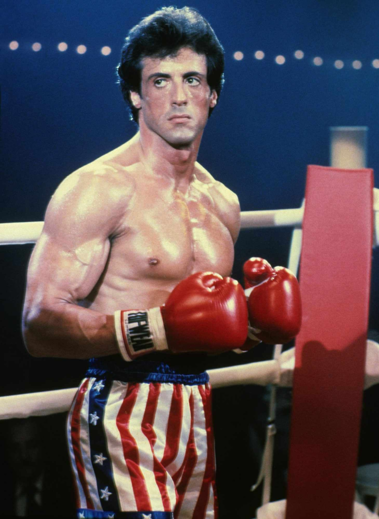 Sylvester Stallone in the ring as Rocky Balboa from the iconic boxing film series