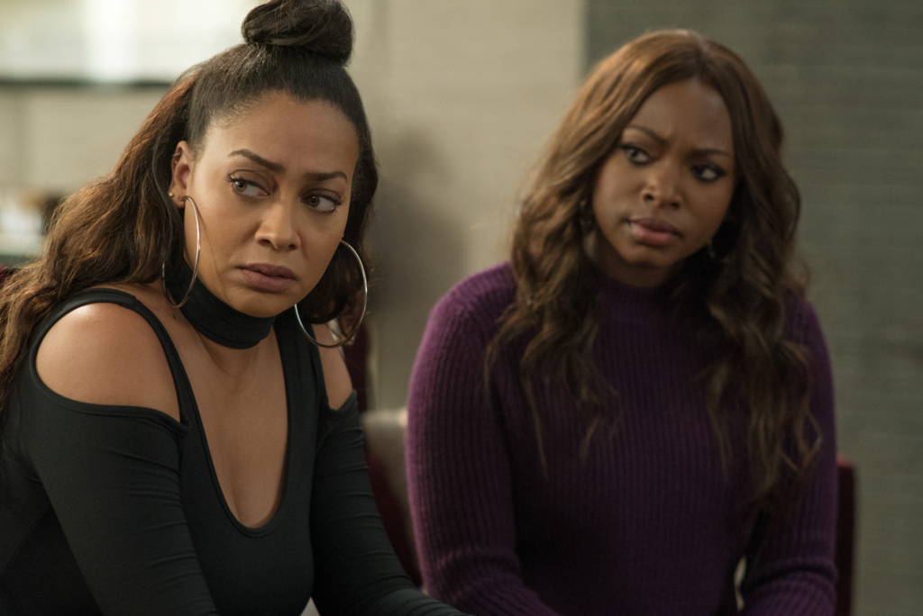 La La Anthony (left) and Naturi Naughton (right) in a scene from the television series Power