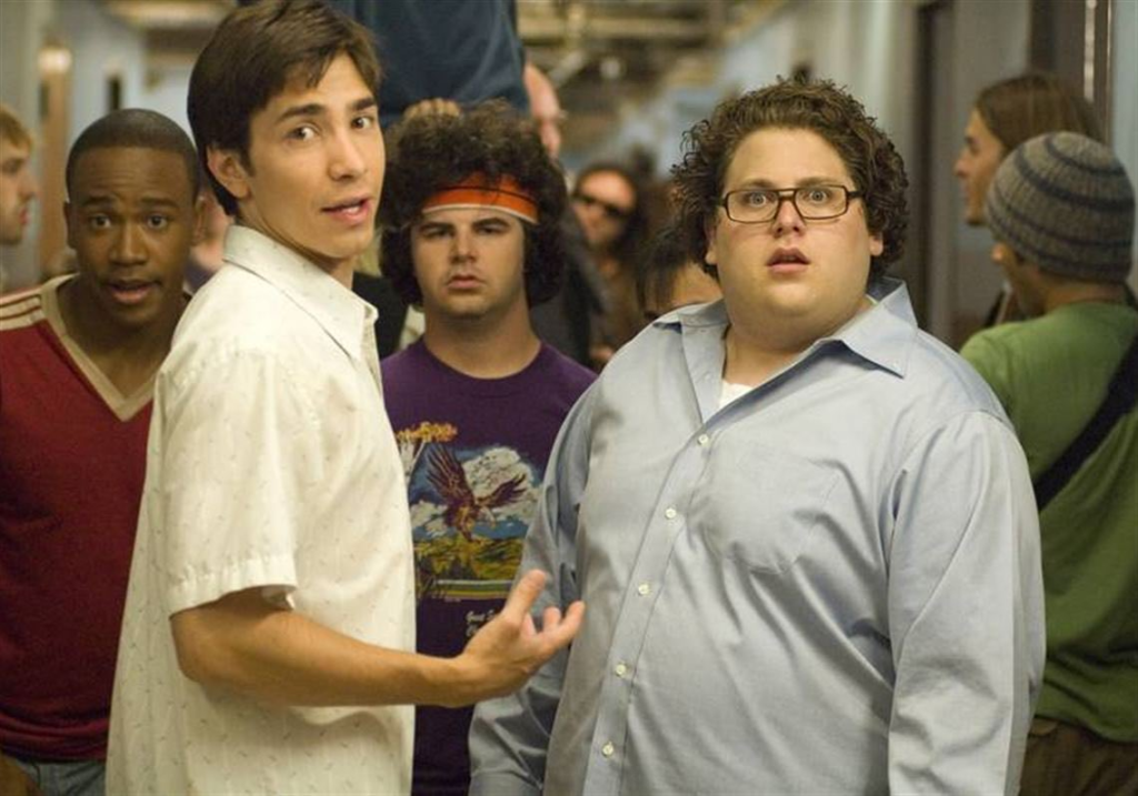 Justin Long and Jonah Hill in a scene from the 2006 comedy film Accepted