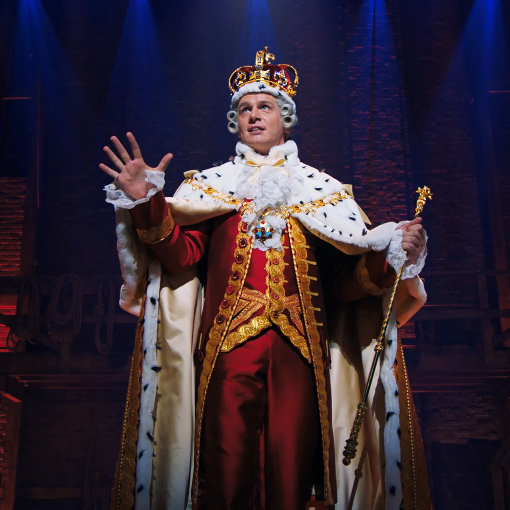 Jonathan Groff portraying King George III in the hit musical Hamilton