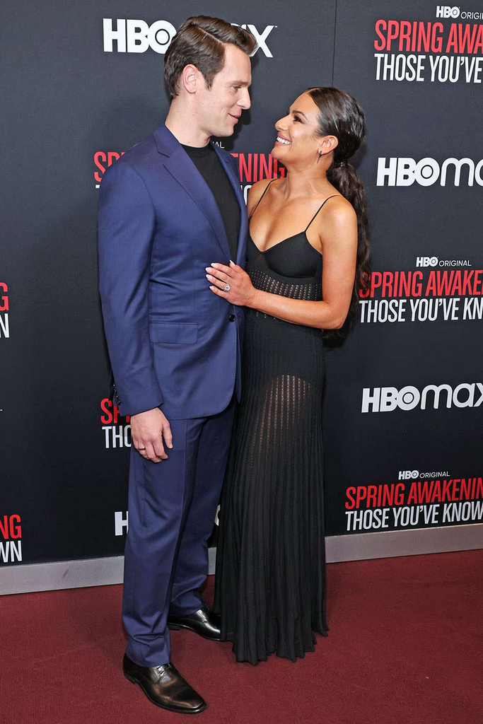 Jonathan Groff and Lea Michele