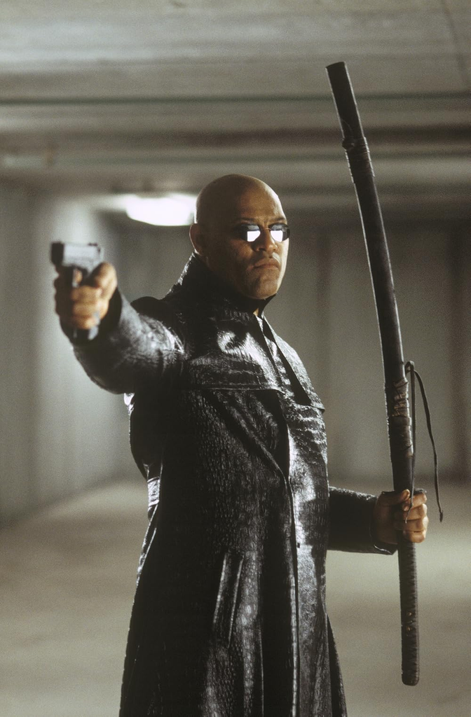 Morpheus, played by actor Laurence Fishburne, in the sci-fi film The Matrix Reloaded