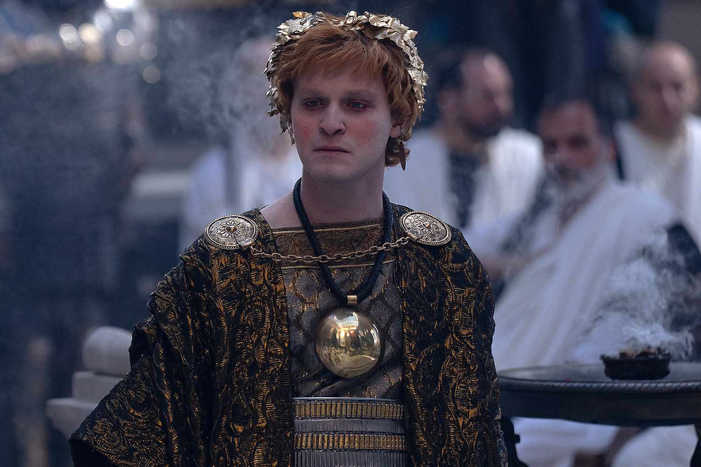 Fred Hechinger as the erratic co-ruler Emperor Caracalla in Ridley Scott's historical epic film Gladiator II