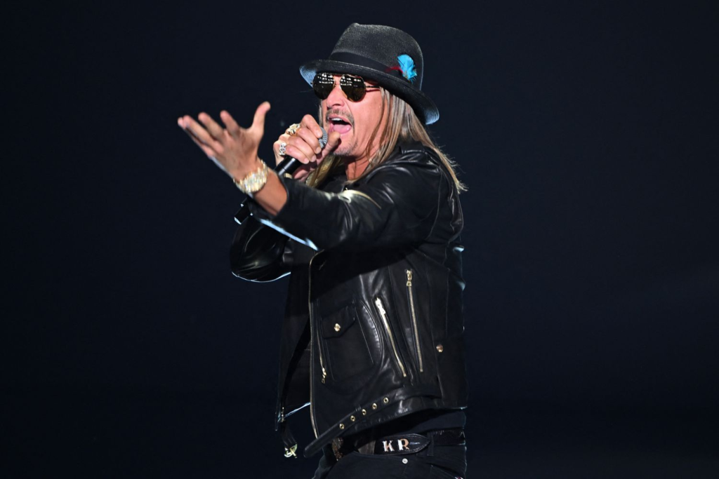 Kid Rock performing onstage during the Republican National Convention in Milwaukee in July 2024