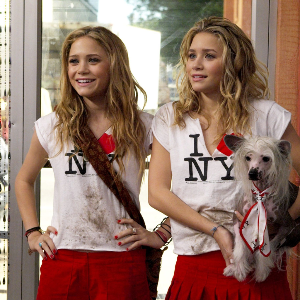 Mary-Kate and Ashley Olsen in a scene from their 2004 film, New York Minute