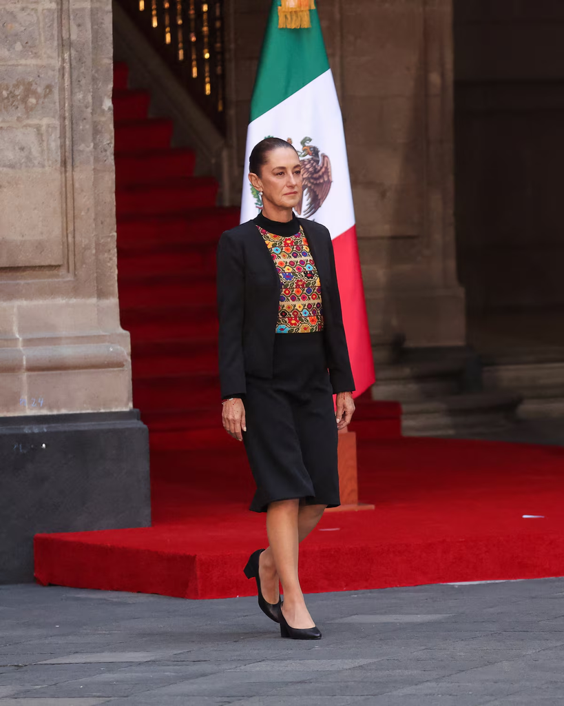 Claudia Sheinbaum, the President of Mexico, at the National Palace in Mexico City