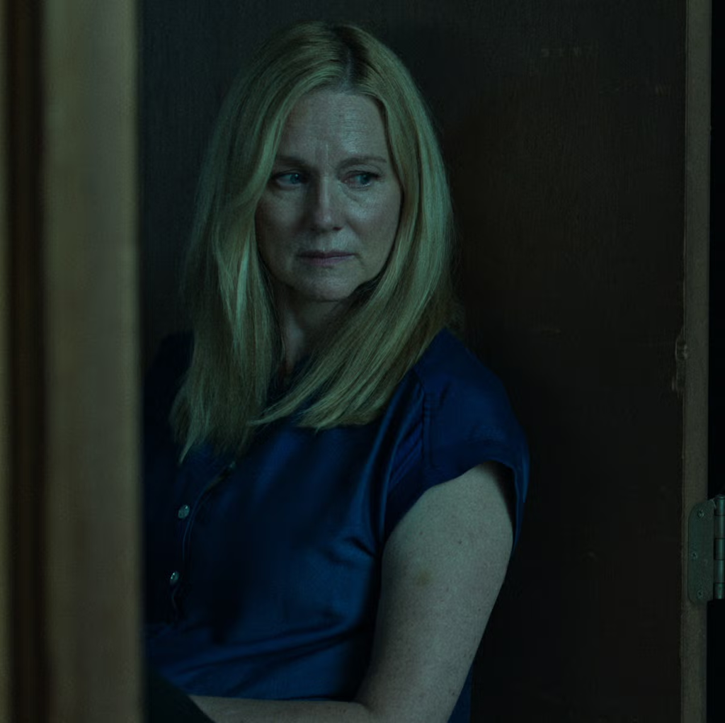 Laura Linney portraying the character Wendy Byrde in the Netflix crime drama series Ozark