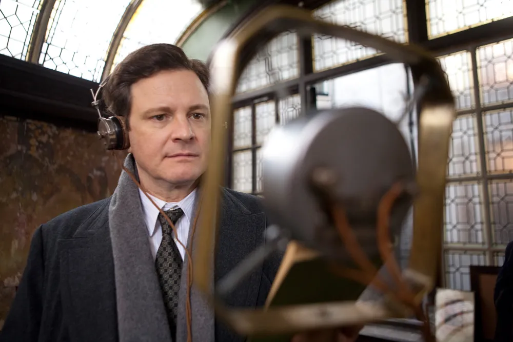 Colin Firth as King George VI in a scene from the 2010 historical drama film The King's Speech, directed by Tom Hooper