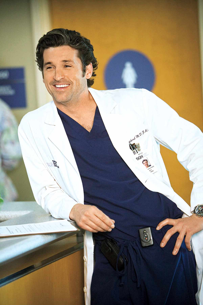 Patrick Dempsey as Dr. Derek Shepherd from the television series Grey's Anatomy
