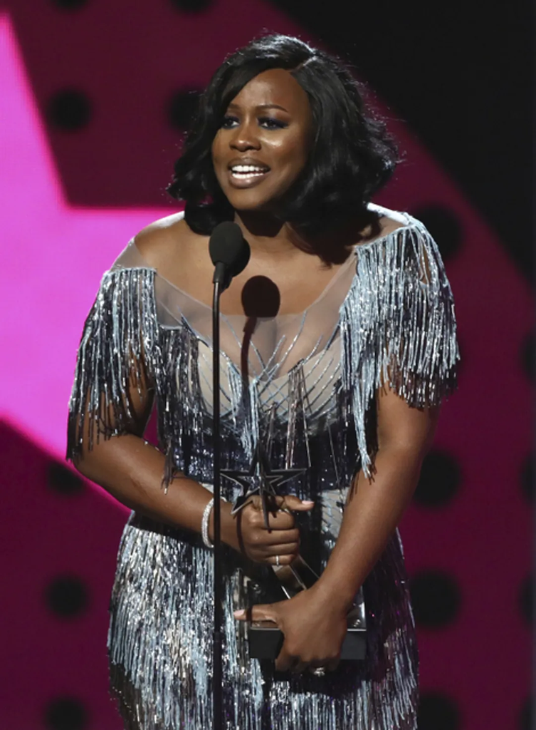 American rapper Remy Ma accepting the award for Best Female Hip Hop Artist at the 17th annual BET Awards at the Microsoft Theater in Los Angeles on June 25, 2017