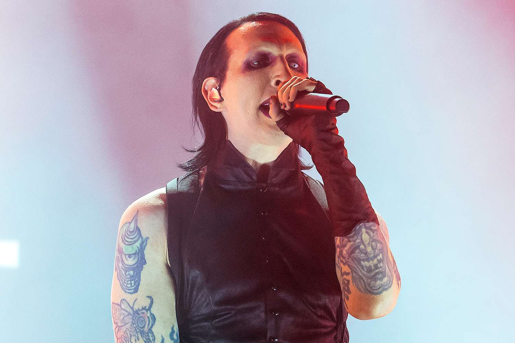 Marilyn Manson performing live on stage
